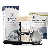 Cultures for Health Sourdough Starter Jar Kit + Gluten Free Sourdough Culture Bundle | Essential Baking Supplies For Homemade Bread | DIY Breadmaking Kit