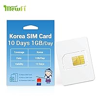 Korea SIM Card 10Days 1GB/Day, Activation Required, Prepaid Data Only Korean SIM Card, 3 in 1 SIM Card, Nano, Micro, Standard