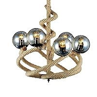 6-Lights Magic Bean Glass Globe Shade Industrial Chandelier Vintage Retro Pendant Lighting Fixture E27 Edison Adjustable Ceiling Pendant Lamp Lovely