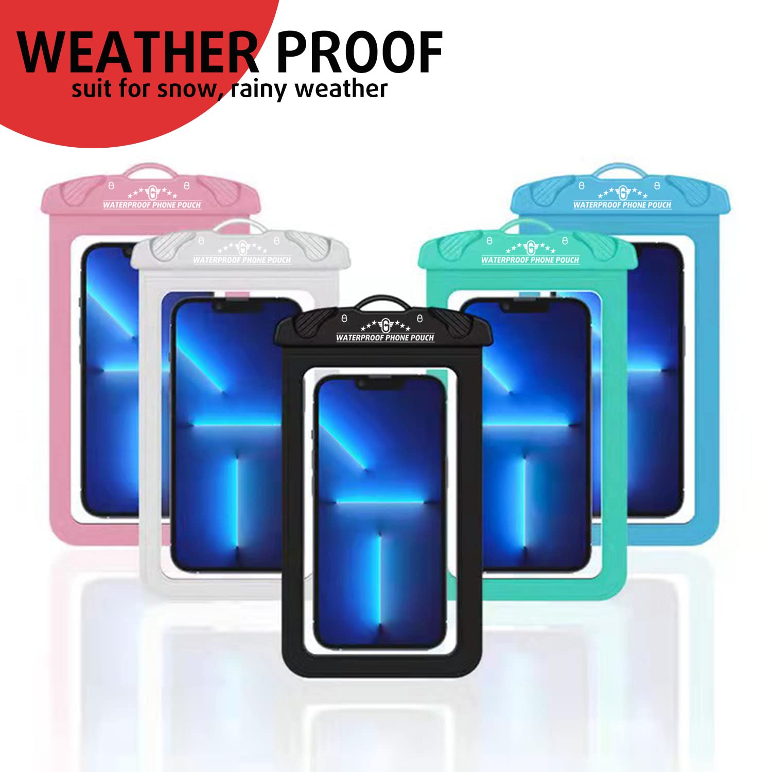 Waterproof Phone Pouch 2 Pack, 100% Waterproof Large Phone Dry Bag for iPhone 14 Pro Max, 13 Pro Max, Samsung Galaxy S23 Ultra, Google Pixel 6 Pixel and Other Phones Black