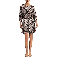 Donna Morgan Women's Floral Printed Dress with Mini Godet Skirt