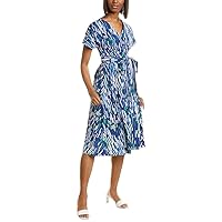Maggy London Women's Abstract Geo Printed Cotton Wrap Dress