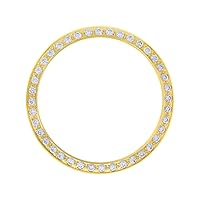 Ewatchparts GOLD CREATED DIAMOND BEZEL FOR 34MM ROLEX DATE 15000 15010 1500,1501, 115234