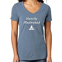 Ladies Ultra-Soft Heavily Meditated 100% Cotton V-Neck Tee Shirt