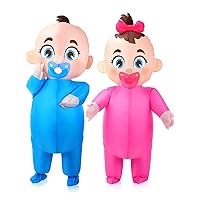 2 Pcs Giant Inflatable Baby Costume 96 Inch Gender Reveal Costume Boy and Girl Blow Costume Outfit for Adult Baby Shower Gender Reveal Party Halloween Christmas Cosplay Supplies