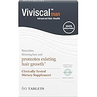 Viviscal Men's Hair Growth Supplements for Thicker, Fuller Hair Clinically Proven with Proprietary Collagen Complex, 60 Tablets - 1 Month Supply
