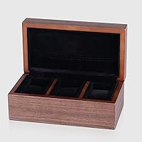 Household Single-box Watch Case, 3-slot Household Men’s Wooden Jewelry Watch Storage Box, Clamshell Gift Box 0130B(Size:21*11.5*8.8cm)