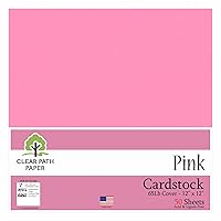 Clear Path Paper - Pink Cardstock - 12 x 12 inch - 65Lb Cover - 50 Sheets