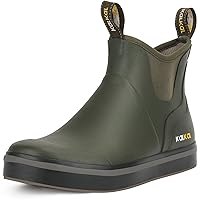 Deck Boots for Men, Waterproof Men's Rain Boots, Saltwater Fishing Booties Rubber Ankle Rain Boots With High Traction (Size 7-14)