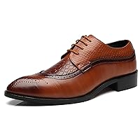 Men's Vegan Leather Oxford Pull Tap Lace Up Style Round Toe Shoes Anti Skid Dress