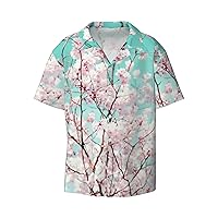 Interesting Flowers Men's Summer Short-Sleeved Shirts, Casual Shirts, Loose Fit with Pockets