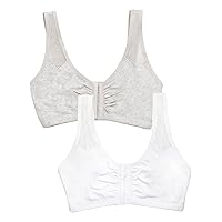 Fruit of the Loom Women's Comfort Front Close Sport Bra with Mesh Straps