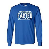 Long Sleeve Adult T-Shirt Worlds Greatest Farter I Mean Father Funny DT