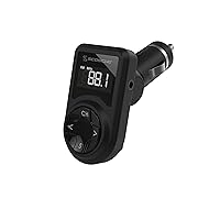 FMTD10 FMFREQ™ Universal FM Stereo Transmitter with Aux 3.5mm Cable and 12-Watt USB Charging Port for Smartphones, MP3 Players, Apple® iPod and More Music devices in Black