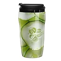 Cucumber Slices Travel Coffee Mug with Lid Insulation Double Wall Tumbler Cup for Car Office Camping