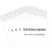 3dRose 14,610 days together but whos counting - Greeting Cards, 6 x 6 inches, set of 6 (gc_112215_1)