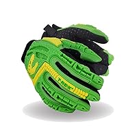TRX641-L T-REX TRX641 Slim-Fit Mechanic s Style Impact Glove Cut Level 4, Hi/Vis Yellow, Large