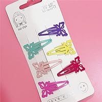 hair clips barrettes for women 6pcs Hair Clips Set Hairpins Fashion Girls Women Korea Style Snap Clip Heart Rectangle Barrettes Candy Color Side Clips By FFYY (Color : 8, Size : Size fits all)