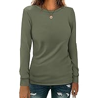 Womens Casual Long Sleeve T Shirts Crew Neck Shirts Basic Tee Tops Blouse