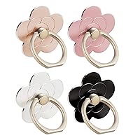4pcs Cell Phone Ring Holder Kickstand Cellphone Flower Finger Ring Grips Stand 360° Rotation 180° Flip Metal Universal Accessories Compatible with Smartphone, Mobile Phones, Phone case