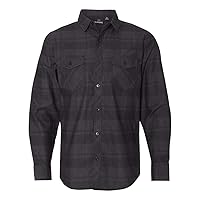 Burnside Men's Long-Sleeve Plaid Pattern Woven Shirt S BLACK/ GREY