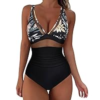 One Piece Swimsuit Women Twist Front Leopard Print Bathing Suits Sexy Ruched Tummy Control Vintage Swimwear Monokinis