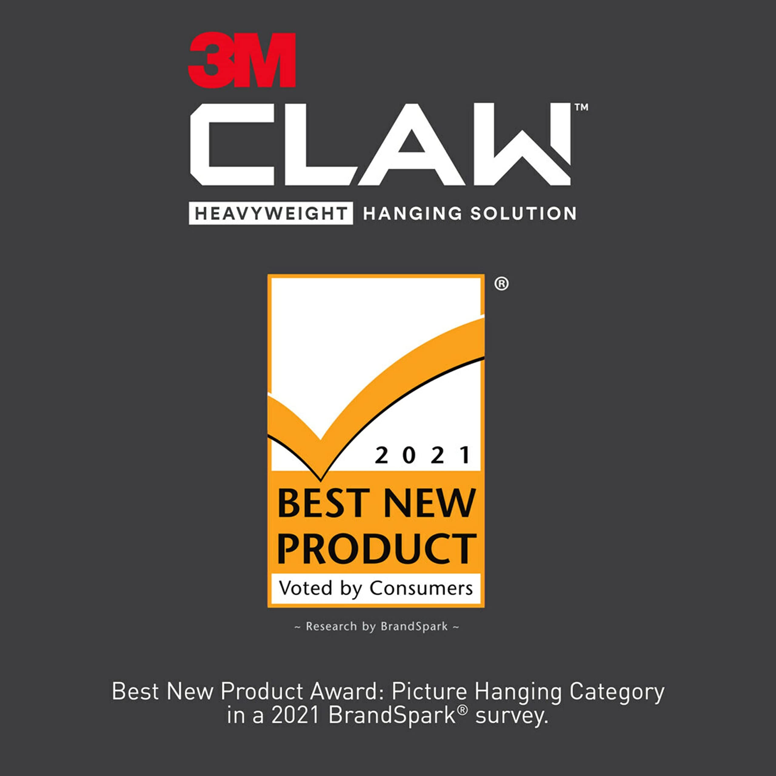3M CLAW 3PH65M-3ESF Temporary Spot, Holds 65 lbs, 3 Markers/Pack Drywall Picture Hanger, 0
