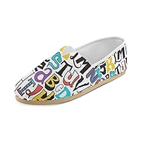 Unisex Shoes English Letter Casual Canvas Loafers for Bia Kids Girl Or Men