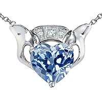 Sterling Silver Celtic Love Claddagh Heart Pendant Necklace