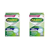Polident Overnight Whitening Denture Cleanser Tablets - 120 Count (Pack of 2)
