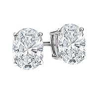 1-5 IGI Certified LAB-GROWN Oval Cut Diamond Earrings 4 Prong Screw Back Luxury Collection (D-E Color, VS1-VS2 Clarity)