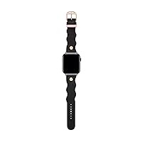 Ted Baker Black Wavy Leather Strap Pink Keeper for Apple Watch® (Model: BKS42F105B0)