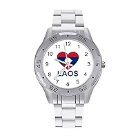 Love Laos Men's Business Watch Fashion Stainless Steel Wristwatches Custom Easy Read Watches for Women