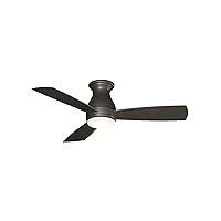 Fanimation Hugh - 44 inch - Matte Greige with Matte Greige Blades with LED Light Kit and Wall Control - Wet Rated - 220V - FPS8332GRW-220
