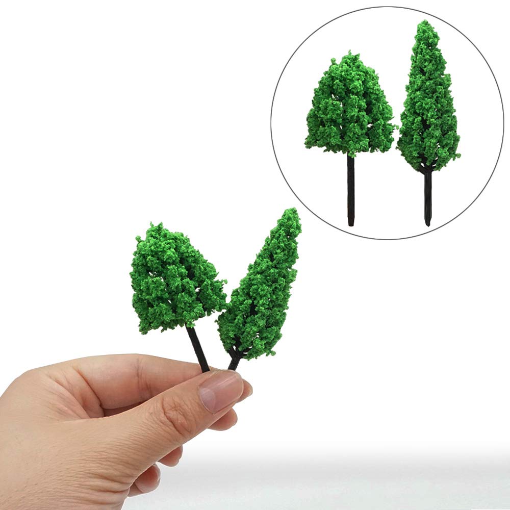 Miniature Trees and Bushes Model Trees Diorama Trees Woodland Scenic Train Scenery Railroad Architecture Fake Trees for DIY Crafts Landscape, 40 PCS by Baryuefull