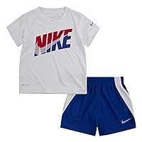 Nike Boy`s Dri-Fit T-Shirt & Shorts 2 Piece Set (Game Royal(76G054-U89)/White, 3T)