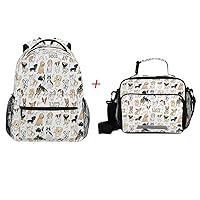 Kcldeci Dog Backpack with Lunch Bag Set