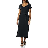 Amazon Essentials Women's Short Sleeve Belted Midi T-Shirt Dress