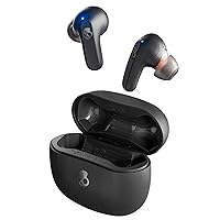 Rail In-Ear Wireless Earbuds, 42 Hr Battery, Skull-iQ, Alexa Enabled, Microphone, Works with iPhone Android and Bluetooth Devices - Black