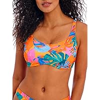 Freya Aloha Coast Bralette Underwire Bikini Top 36DD, Zest