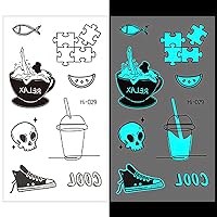 Skull Universe Witchcraft Temporary Tattoos Luminous Resin Stickers Glow in the Dark Fillers Craft