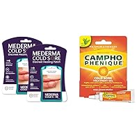 Mederma Discreet Cold Sore Healing Patch - Twin Pack to Protect and Conceal Cold & Campho-Phenique Cold Sore and Fever Blister Treatment for Lips, Maximum Strength Provides