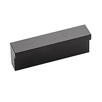 Hickory Hardware 1 Pack Solid Core Kitchen Cabinet Pulls, Luxury Cabinet Handles, Hardware for Doors & Dresser Drawers, 1-1/4 Inch (32mm) Hole Center, Flat Onyx, Streamline Collection