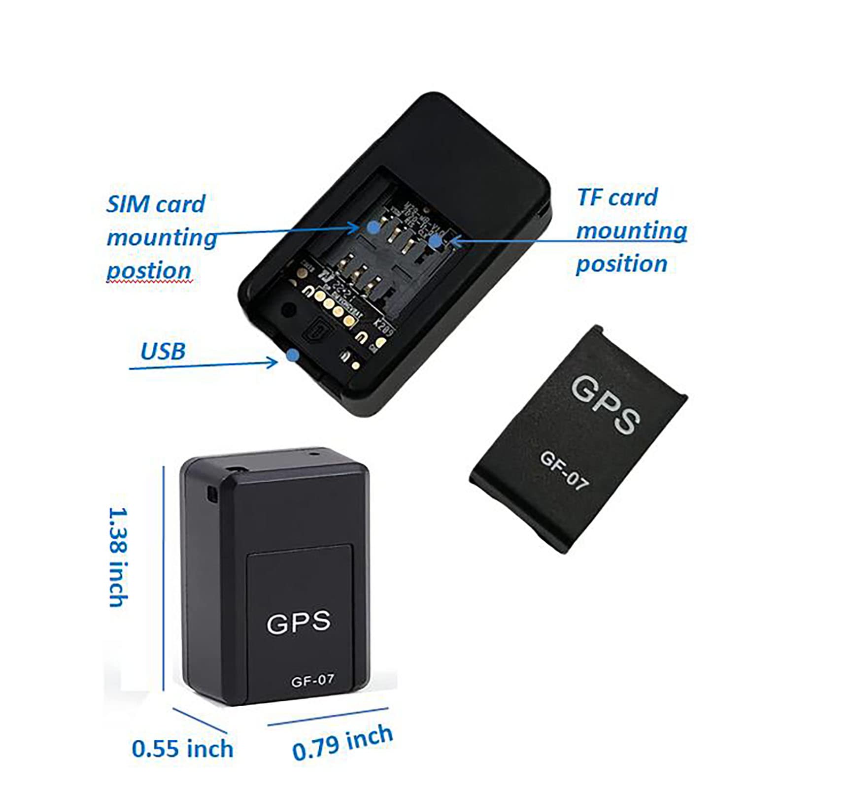 GPS Tracker for Vehicles,Mini Magnetic GPS Real Time Car Locator,No Subscription,Full USA Coverage,Long Standby GSM Sim GPS for Car/Kids/Dogs/Trucks/Person
