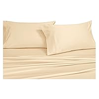 Royal Hotel Bedding Cotton Sheets, 3PC Bed Sheet Set, 100% Cotton, 300 Thread Count, Sateen Solid, Deep Pocket - Ivory - Twin XL, Twin Extra Long Size