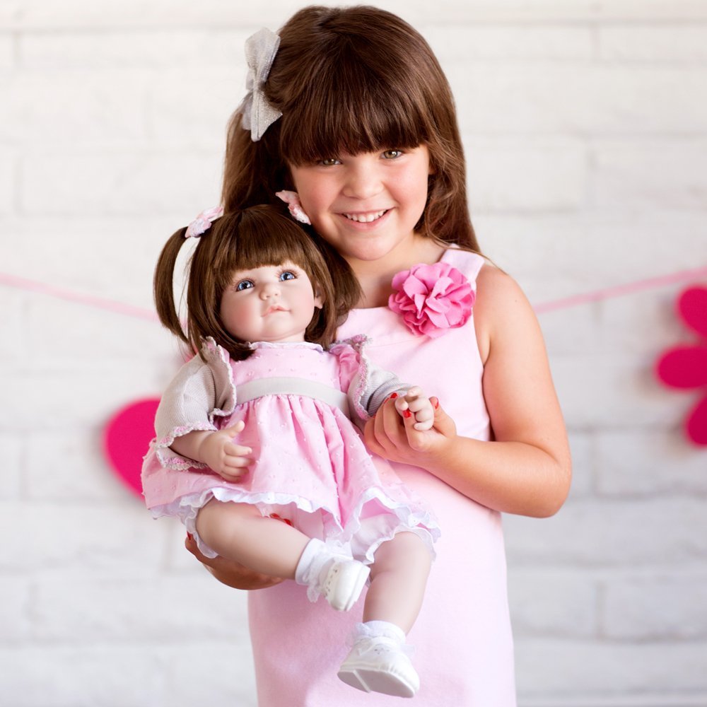 Adora Realistic Baby Doll Sweet Cheeks Toddler Doll - 20 inch, Soft CuddleMe Vinyl, Brown Hair, Blue Eyes