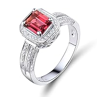 Diamond Rings For Women, 14K White Gold Pink Diamonds Ring - Natural Pink Tourmaline Diamonds Band, Pavoi Ring For Engagement & Wedding, Promise Ring Promotion