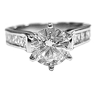 1.20ct GIA Round & Princess Cut Diamond Engagement Ring in Platinum