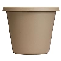 The HC Companies 7 Inch Round Classic Planter - Small Plastic Plant Pot for Indoor Outdoor Plants Flowers Herbs, Sandstone