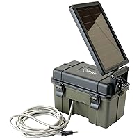 HME Trail Camera 12V/Solar Auxiliary Power Pack Durable Weather-Resistant Housing Easy Installation & Versatile Compatibility, Black